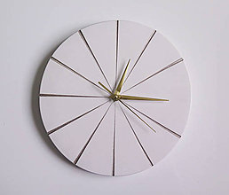 Hodiny - Ručne vyrobené nástenné hodiny – White gold - 9442699_