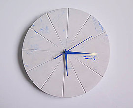 Hodiny - Ručne vyrobené nástenné hodiny – Pure blue marble - 9444314_