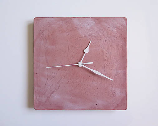 Hodiny - Ručne vyrobené nástenné hodiny – Terracotta pure cube - 9447461_