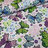 Úžitkový textil - Bavlna - motýliky - posledná šanca na 1 stranu podložky - 9449559_