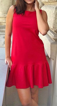 Šaty - Červené volánové šaty - 9450384_