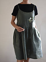 Šaty - Dámske ľanové tielkové šaty ELENA - 9448832_