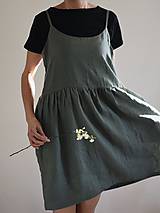 Šaty - Dámske ľanové tielkové šaty ELENA - 9448836_
