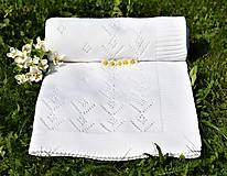 Detský textil - Letná detská deka "Sunny" - biela,100x80cm, OEKO-TEX® - 9449792_