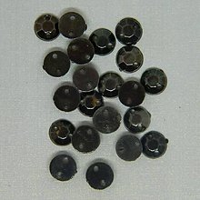 Iný materiál - Našívacie kamienky kruhové 6mm plastové (tmavošedé plochý povrch) - 9451142_