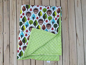 Detský textil - Minky deka ježko 95 x 65 cm - 9454226_