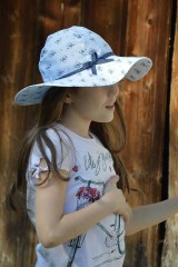 Detské čiapky - Letný klobúk jemné kvietky - 9451447_