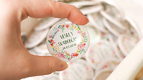 Darčeky pre svadobčanov - Svadobný odznak, svadobná brošňa, button - 9455964_