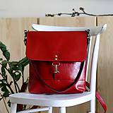 Batohy - Kožený batoh Lara (červený) - 9456655_