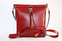 Batohy - Kožený batoh Lara (červený) - 9456660_
