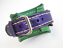 Náramky - Dámske hodinky, zelený, hedý, fialový kožený remienok - 9458520_