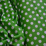 Textil - Velký bílý puntík na zelené - 9457056_