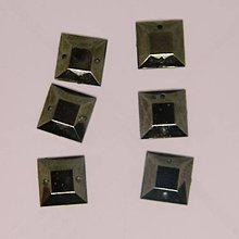 Korálky - Našívacie kamienky  štvorcové 12 mm  (platina povrch plochý) - 9458879_