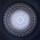 Obrazy - Mandala KVET ŠŤASTIA BIELY (silver) 40 x 40 - 9466704_