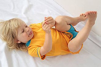 Detské oblečenie - Rastúce body - 100% LETNÁ MERINO VLNA, krátky rukáv - výber farieb (93-104 cm (2-4 roky)) - 9471425_
