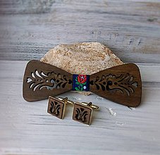 Pánske doplnky - Sada "Junák" tmavý - modrá stužka - 9471244_