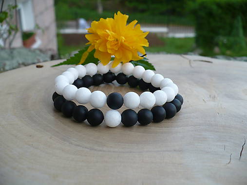 Náramky - partnerské náramky Jadeit a Onyx - 9475994_