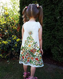 Detské oblečenie - Sladká víla-hodvábne maľované dievčenské šaty - 9478758_
