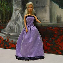 Hračky - Šité Barbie šaty (Fialové tylové) - 9479988_