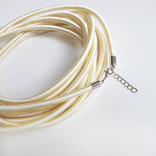 Komponenty - Hodvábny náhrdelník 5mm (Perlový) - 9482598_
