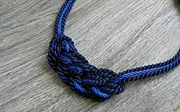 Náhrdelníky - Uzlový náhrdelník z troch šnúr (modrý č. 2028) - 9481658_