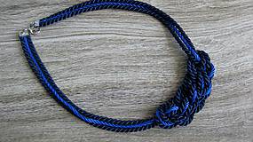 Náhrdelníky - Uzlový náhrdelník z troch šnúr (modrý č. 2028) - 9481660_