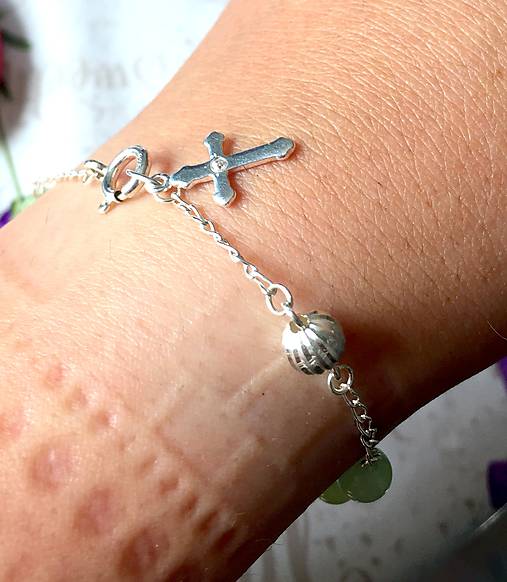 Rosary Silver AG925 Nephrite Bracelet / Strieborný ruženec na ruku alebo do auta s nefritom /A0027