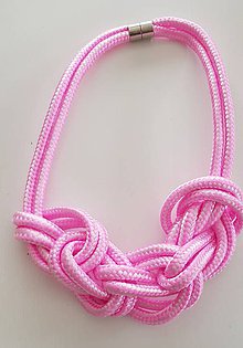 Náhrdelníky - Lano náhrdelník ružový - 9485302_