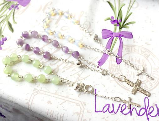 Rosary Silver AG925 Amethyst Bracelet / Strieborný ruženec na ruku alebo do auta s ametystom /A0027