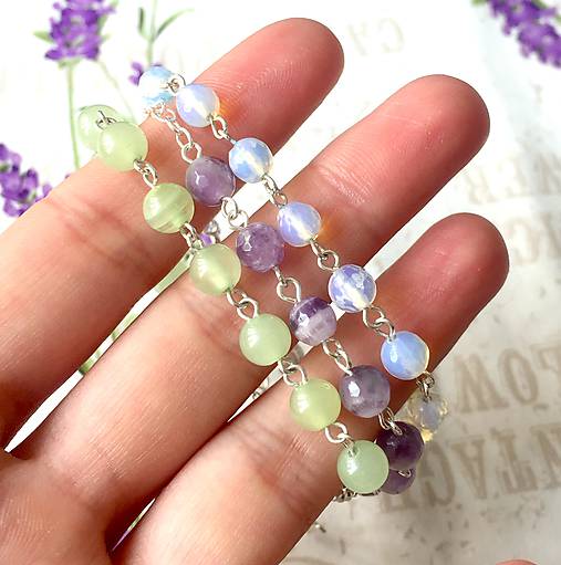 Rosary Silver AG925 Amethyst Bracelet / Strieborný ruženec na ruku alebo do auta s ametystom /A0027