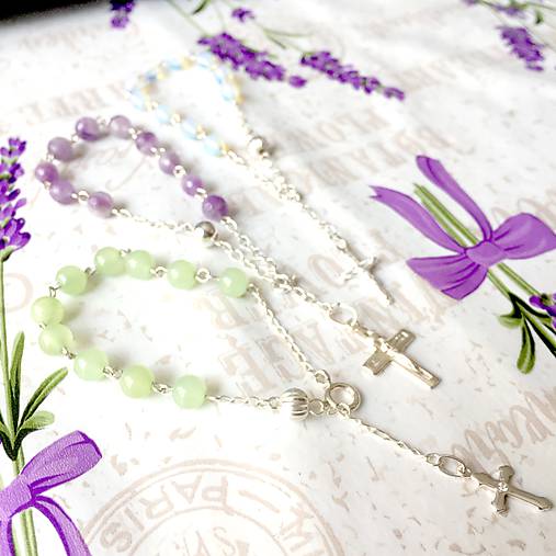 Rosary Silver AG925 Amethyst Bracelet / Strieborný ruženec na ruku alebo do auta s ametystom /A0027