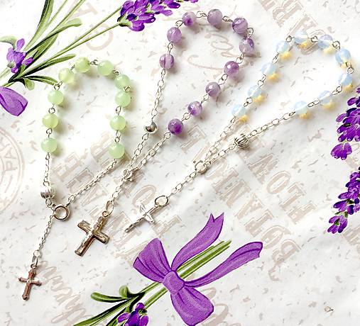 Rosary Silver AG925 Amethyst Bracelet / Strieborný ruženec na ruku alebo do auta s ametystom /A0027