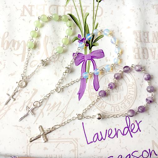 Rosary Silver AG925 Amethyst Bracelet / Strieborný ruženec na ruku alebo do auta s ametystom /A0027