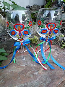 Nádoby - Folk svadobné poháre Račiansky ornament - 9491370_