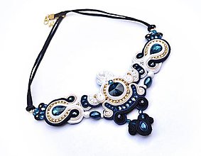 Náhrdelníky - Kráska z lagúny - soutache náhrdelník - 9490146_