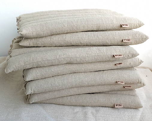 Úžitkový textil - Funkčný FILKI sedák plnený šupkami (režný poloľan) - 9489181_