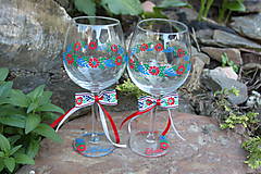 Nádoby - Krojované svadobné poháre na víno - 9493760_