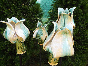 Sochy - Keramické tulipány (Biela) - 9493632_