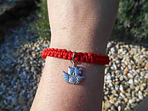 Náramky - pulseira vermelha com uma coruja - 9498770_