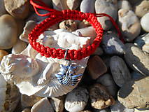 Náramky - pulseira vermelha com uma coruja - 9498771_