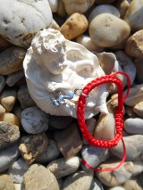 Náramky - pulseira vermelha com uma coruja - 9498773_
