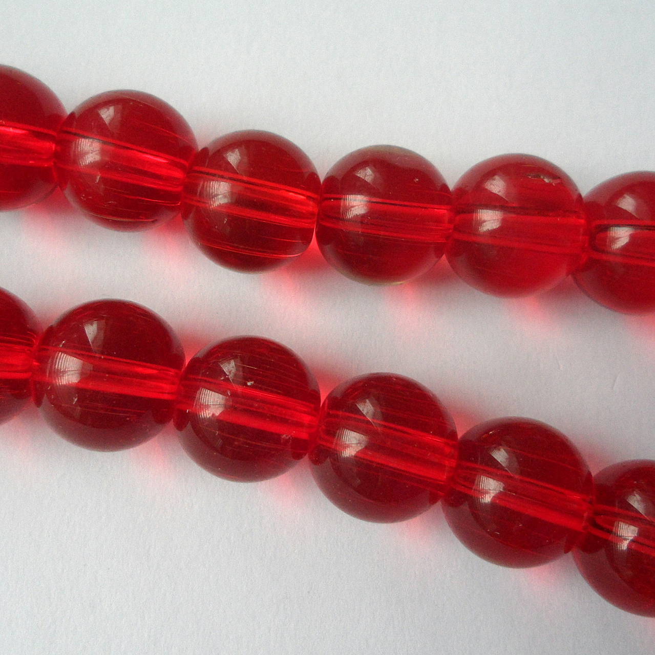 Sklenené 12mm-červená-1ks