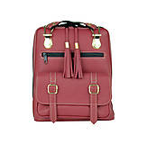 Batohy - Praktický módny ruksak z prírodnej kože v bordovej farbe - 9497559_