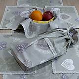 Úžitkový textil - Romantické srdiečka s mramorom - vrecko na chlieb - 9495655_