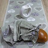 Úžitkový textil - Romantické srdiečka s mramorom - vrecko na chlieb - 9495657_