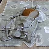 Úžitkový textil - Romantické srdiečka s mramorom - vrecko na chlieb - 9495662_