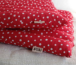 Úžitkový textil - FILKI sedák plnený šupkami (červená s kvietkami) - 9495223_