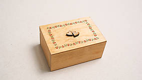 Prstene - Drevená krabička na prstienky Folk - 9500097_