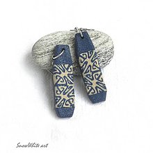 Náušnice - Modré náušnice s ornamentom 2 - 9500423_