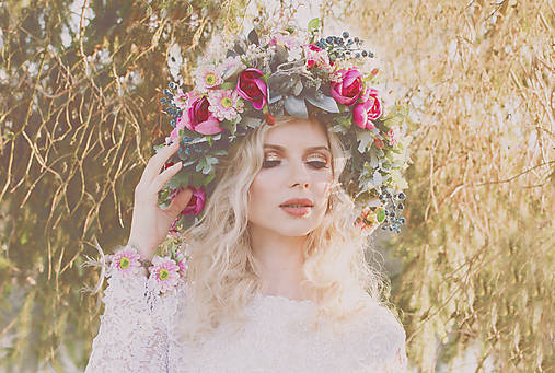 Boho kvetinový maxi veniec "viac ako môžem"
